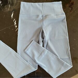 Athleta Ribbed Baby Blue Leggings